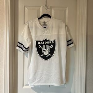 Raiders Gameday Couture White V-Neck Jersey